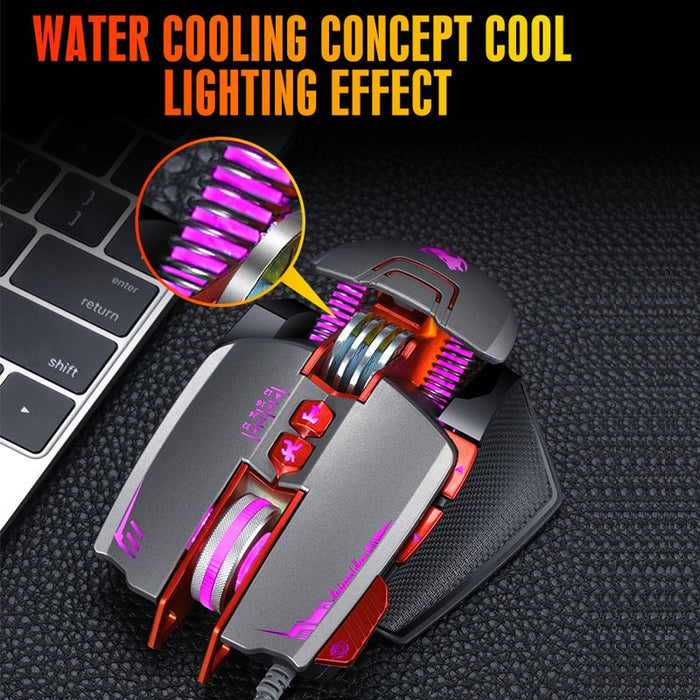 Adjustable LED Gaming Mouse with 8 Buttons and Customizable DPI, DragonV9: black, green wired gaming computer mouse, futurist
