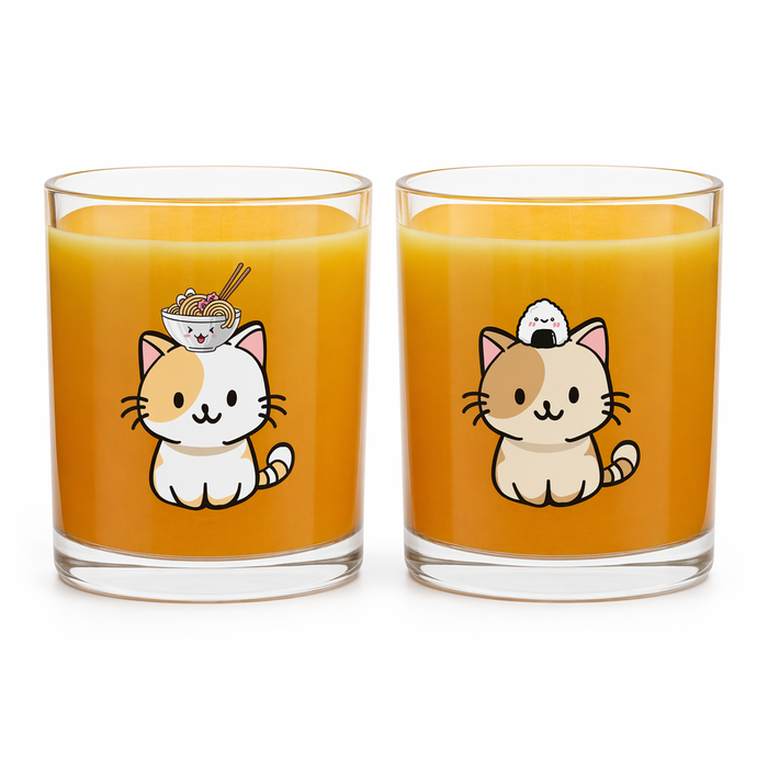 Adorable Foodie Cat Mug Set (2 Pcs) Default