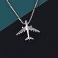 Airplane Necklace for All Genders: silver airplane, minimal style