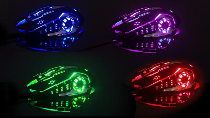 Alpha Dargon Z9: Wireless Gaming Mouse with 2400 DPI: white, silver computer mouse, futuristic gaming style