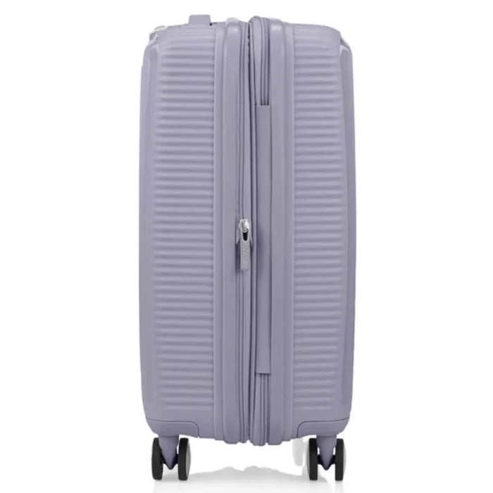 American Tourister Curio 2 - 55 cm Expandable Carry-On Spinner Suitcase - Hushed Orchid / Glow