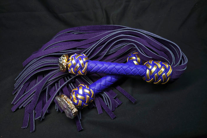 Amethyst Velvet Leather Flogger- In Stock