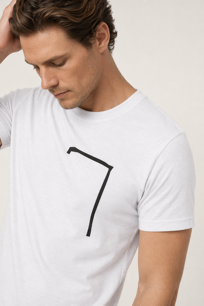 Angle Shaped Men's Tee: A Unique Twist to Your Style Solid White Blend