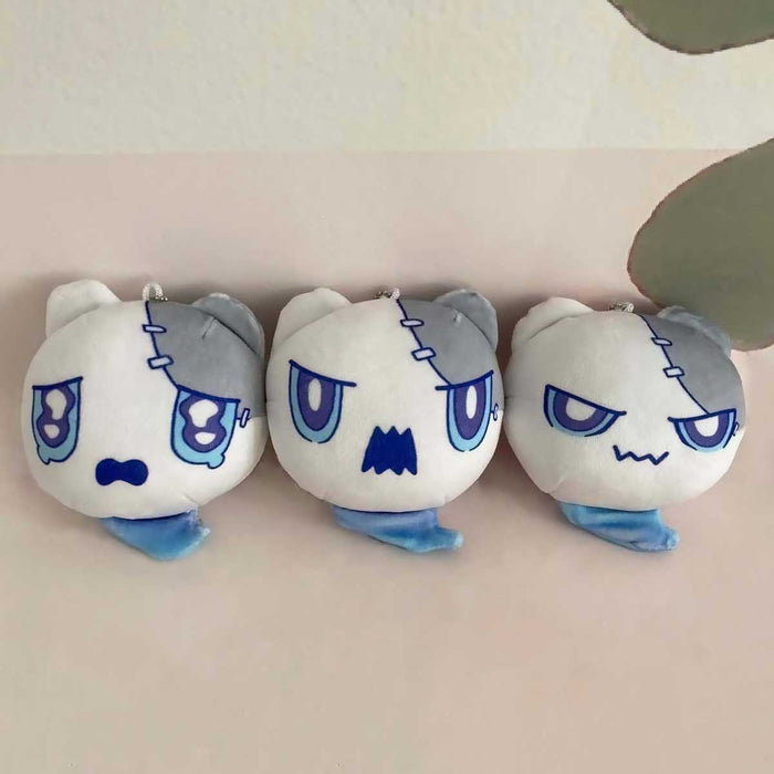 Angry Wubbaboo Plush Keychain, Trailblazers' Companion: white, gray cartoon character, kawaii cartoon style