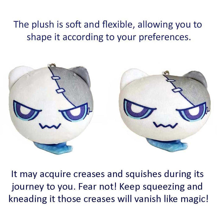 Angry Wubbaboo Plush Keychain, Trailblazers' Companion: white, gray cartoon character, kawaii cartoon style