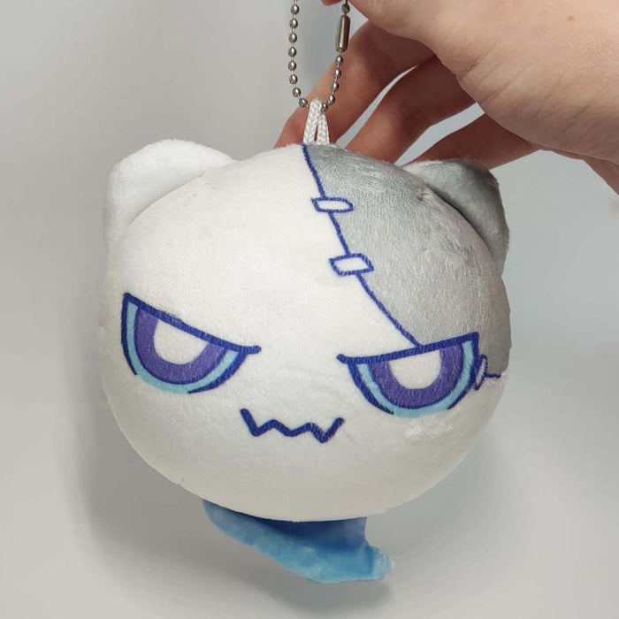 Angry Wubbaboo Plush Keychain, Trailblazers' Companion: white, gray cartoon character, kawaii cartoon style