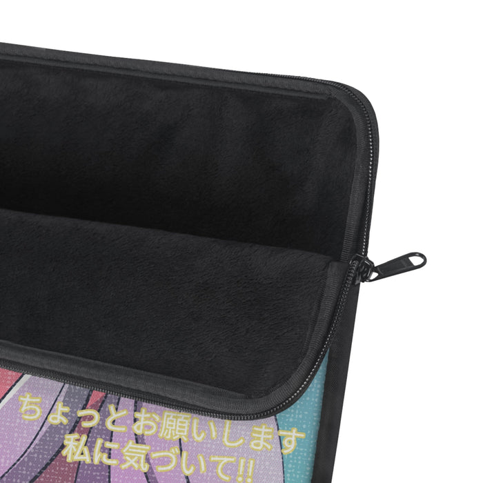 Anime-inspired Laptop Sleeve with a Pop Style Twist: light blue, lavender anime-style girl character, anime cartoon style