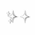 Asymmetric Star-shaped Earrings Silver