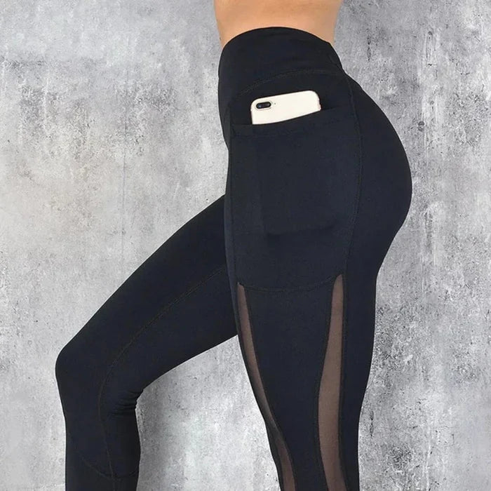Athletic Legging for Women with Convenient Side Pockets: black, dark gray high-waisted leggings, athletic activewear style