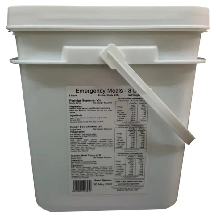 Back Country Cuisine 3 Day Emergency Bucket - Freeze Dried Food (9 Meals)