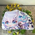 Bailu Plush Honkai Star Rail Cushion: white, lavender anime-style girl character with a dragon, kawaii cartoon anime style
