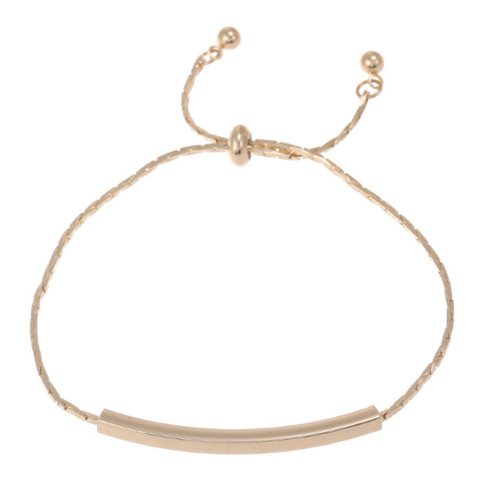 Bar-accented Women's Knot Bracelet: gold, cream bracelet, minimal style
