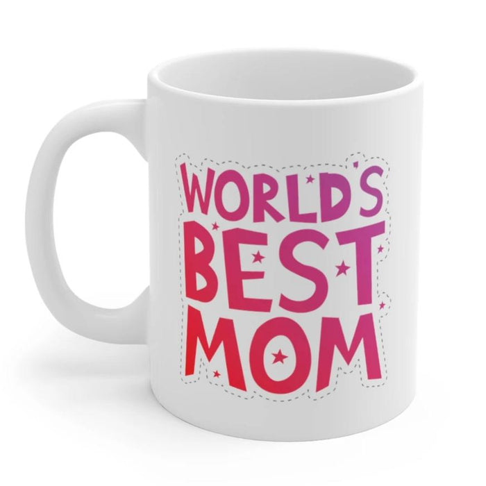 Best Mother Mug, Top Rated Mom Cup: white, pink mother-themed text, bold playful typography style