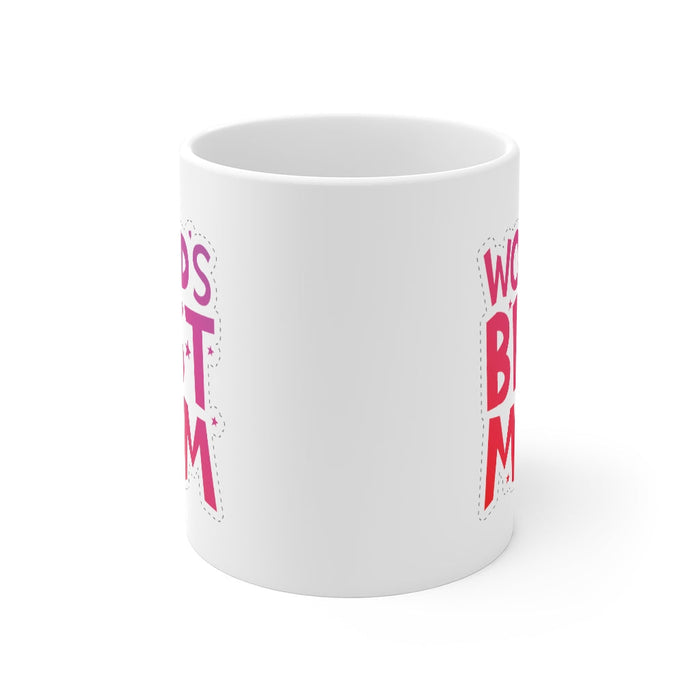 Best Mother Mug, Top Rated Mom Cup: white, pink mother-themed text, bold playful typography style