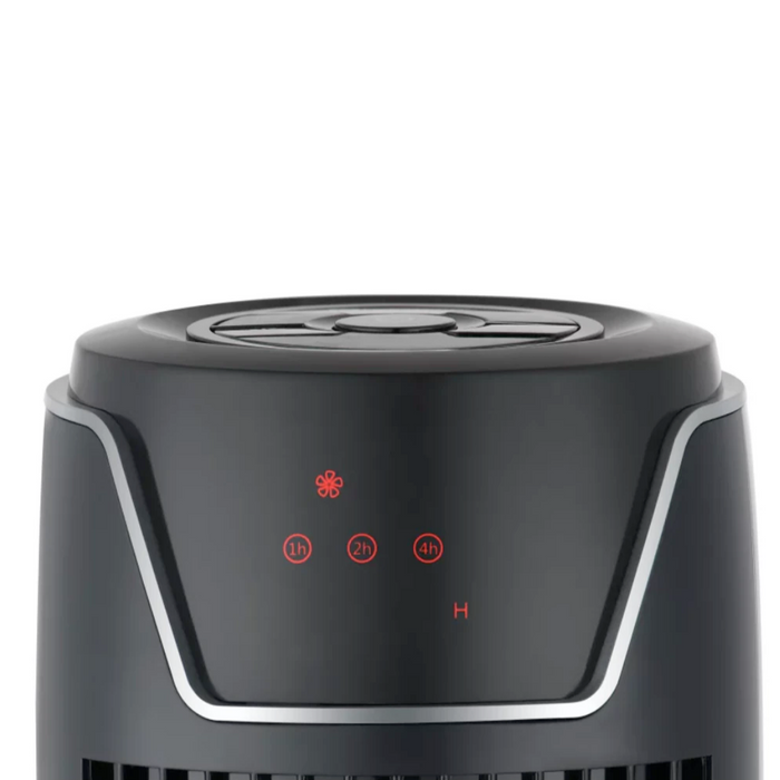 Black Desk and Tower Fan, 36" Portable: black, dark gray tower fan, minimal style