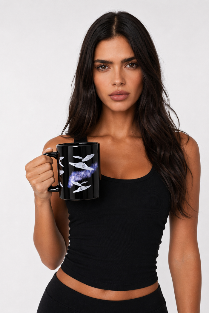 Black Flying Saucer Coffee Tea Mug Default