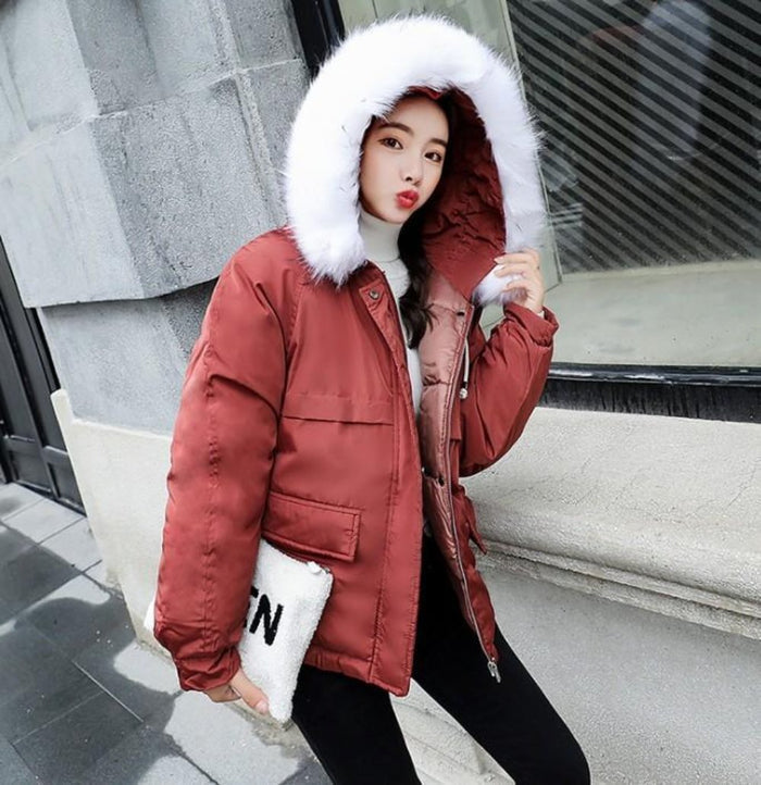 Black Hooded Winter Puffer Jacket for Women: black hooded winter coat, minimal winter outerwear style
