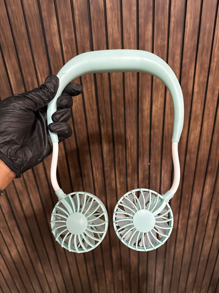 Portable neck fan available in white black blue green and pink colors Pakistan
