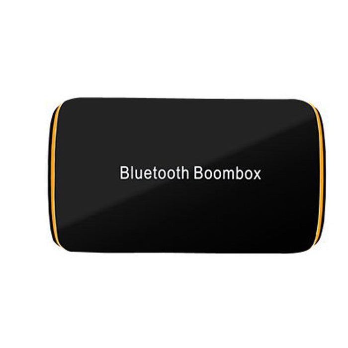Bluetooth Speaker with Aux Adapter for Wired Headphones: black, yellow Bluetooth boombox speaker, minimal style