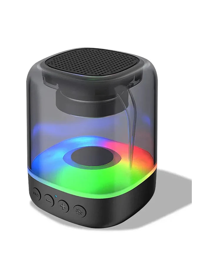 Bluetooth Speaker with Color-Changing Lights: black, dark gray portable speaker, modern minimalist style
