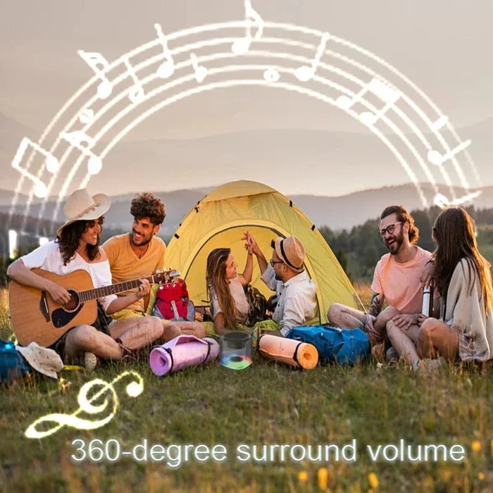 Bluetooth Speaker with Color-Changing Lights: black, dark gray portable speaker, modern minimalist style