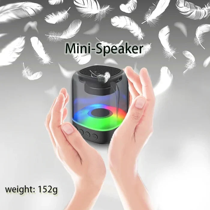 Bluetooth Speaker with Color-Changing Lights: black, dark gray portable speaker, modern minimalist style