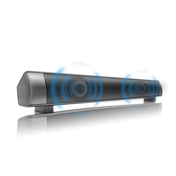 Bluetooth Speaker with Wireless Subwoofer for Stereo Sound: black, dark gray soundbar speaker, minimal modern style