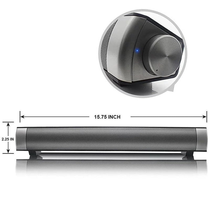 Bluetooth Speaker with Wireless Subwoofer for Stereo Sound: black, dark gray soundbar speaker, minimal modern style