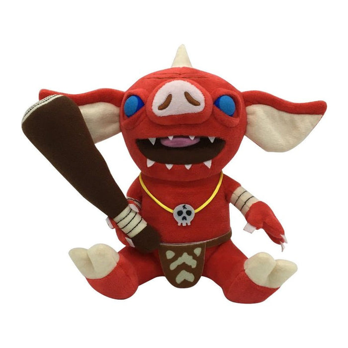 Bokoblin Plush Toy from Zelda Breath: red, cream cartoon red creature/warrior character, cartoon, kawaii style