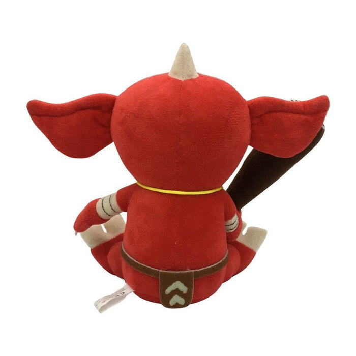 Bokoblin Plush Toy from Zelda Breath: red, cream cartoon red creature/warrior character, cartoon, kawaii style