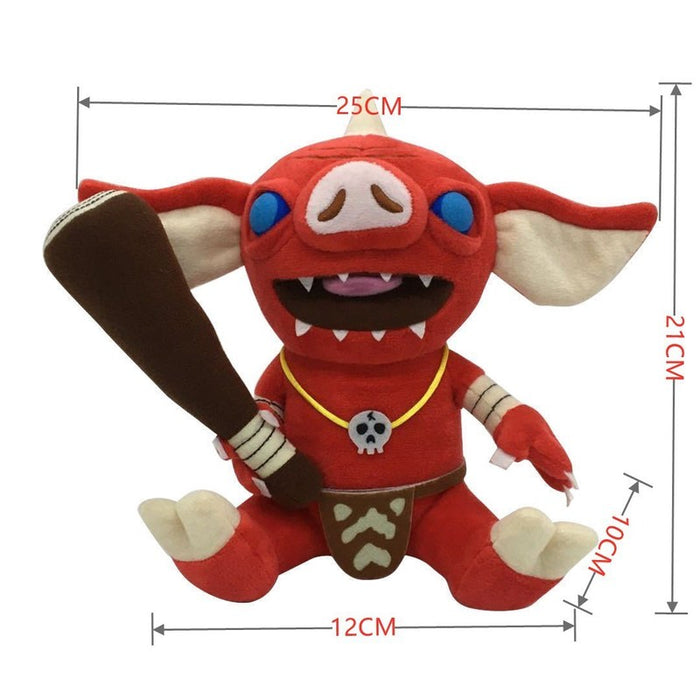 Bokoblin Plush Toy from Zelda Breath: red, cream cartoon red creature/warrior character, cartoon, kawaii style