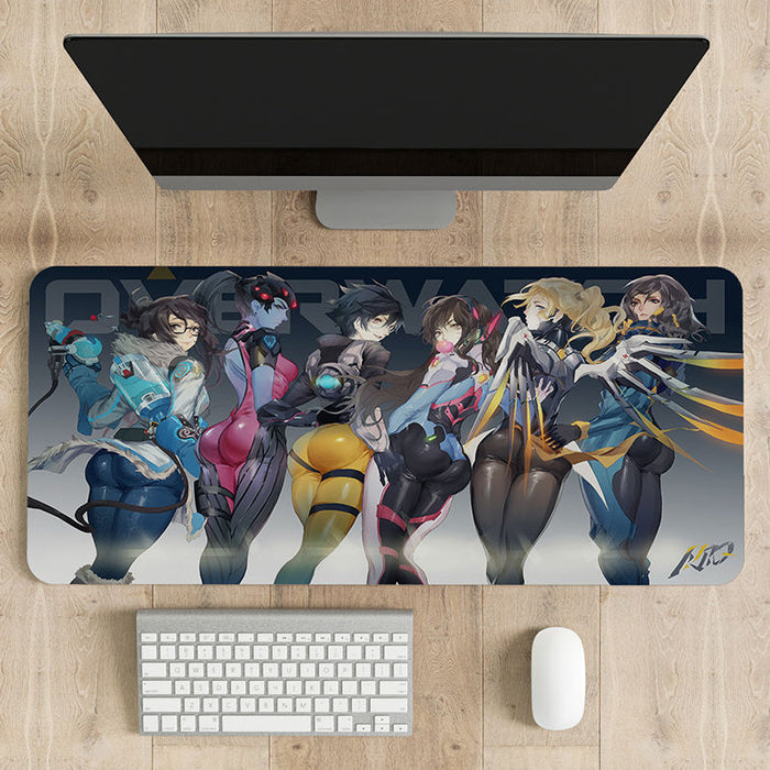 BonBonGoods Gaming Mouse Pad: Ultimate Gaming Experience: dark blue, black anime-style female character, anime, futuristic cy