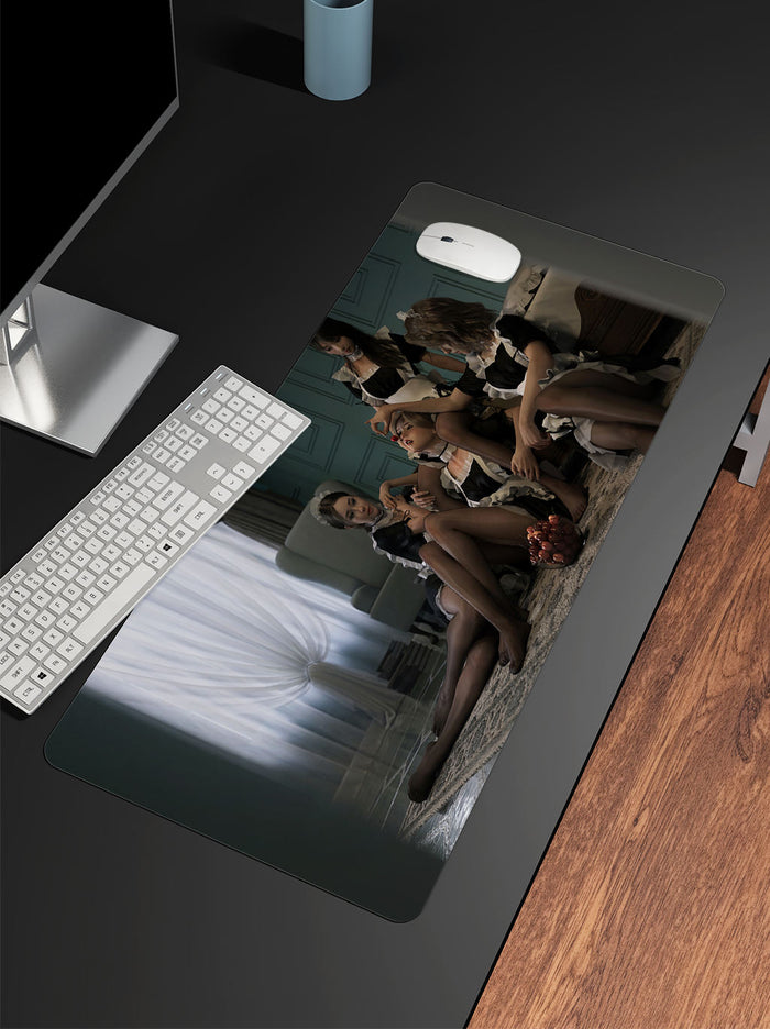 BonBonGoods Gaming Mouse Pad: Ultimate Gaming Experience: dark blue, black anime-style female character, anime, futuristic cy