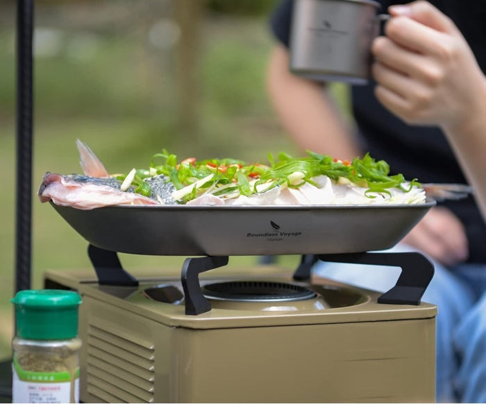 Boundless Voyage Titanium Camping Plate Ultralight Dish with Carry Bag Salad