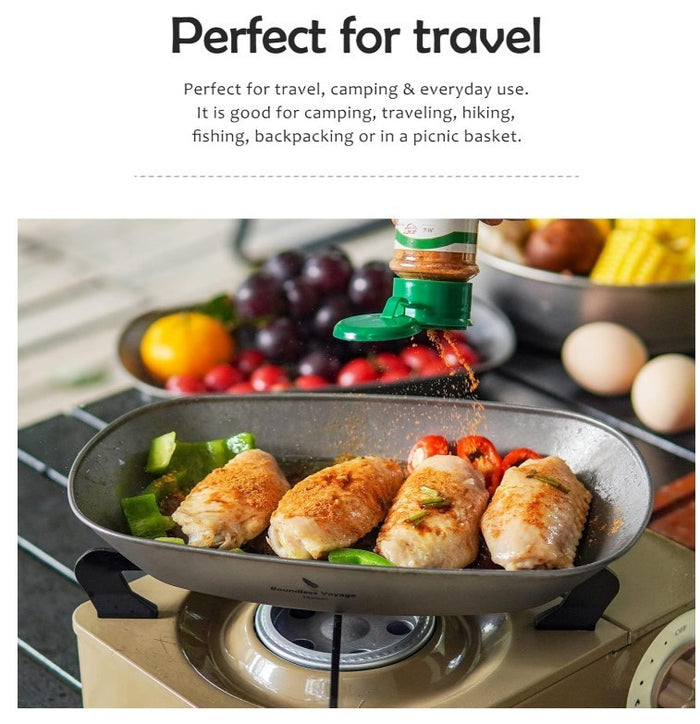 Boundless Voyage Titanium Camping Plate Ultralight Dish with Carry Bag Salad