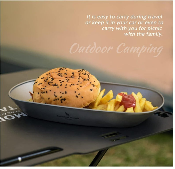 Boundless Voyage Titanium Camping Plate Ultralight Dish with Carry Bag Salad