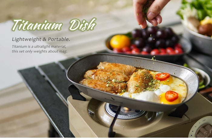 Boundless Voyage Titanium Camping Plate Ultralight Dish with Carry Bag Salad