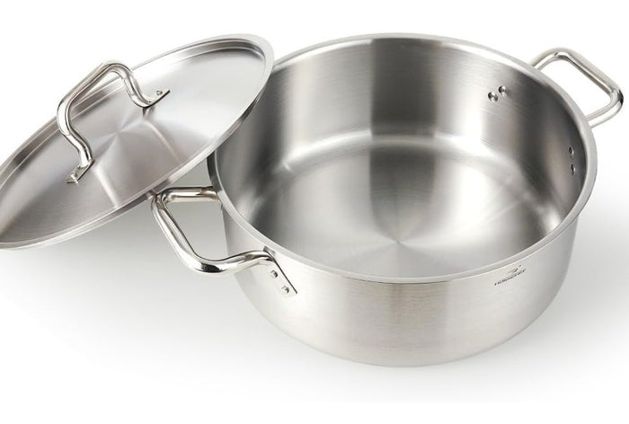 Braiser Pan Stainless Steel Pot 14L Commercial Grade Nickel-Free with Lid- 168
