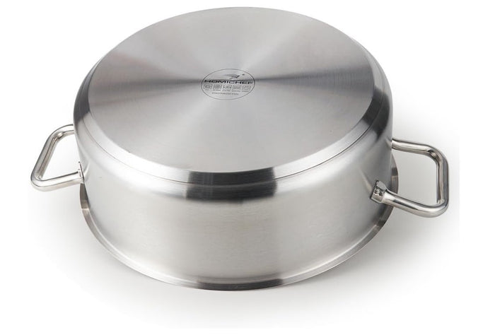 Braiser Pan Stainless Steel Pot 14L Commercial Grade Nickel-Free with Lid- 168