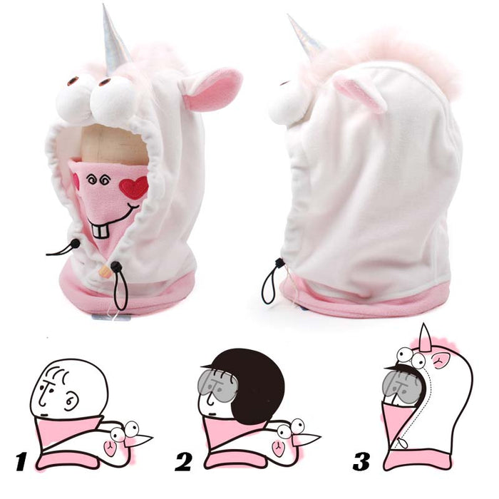Bunny Balaclava: Cute, Warm, Versatile: lavender, light pink bunny, kawaii style