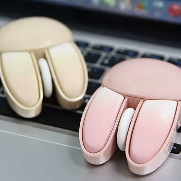 Bunny Ears Wireless Mouse by Mofii: pastel pink, white bunny/rabbit, kawaii style