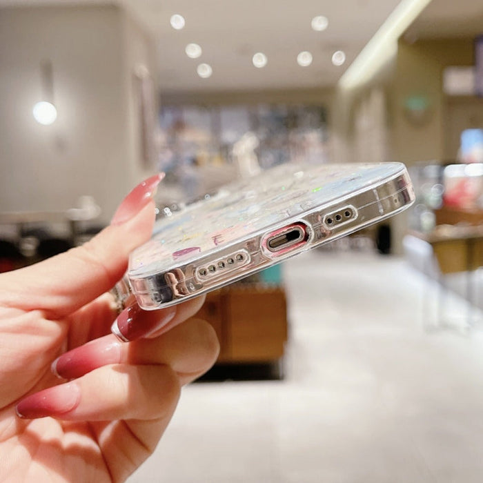 Butterfly Clear Glitter iPhone Case: clear, transparent floral and butterfly theme, kawaii style