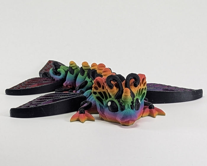Rainbow Butterfly Front Facing Flat