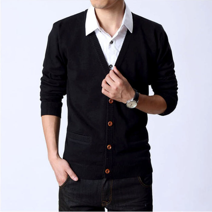 Button Up Cardigan for Men: light gray, white button-front cardigan sweater, minimal casual style