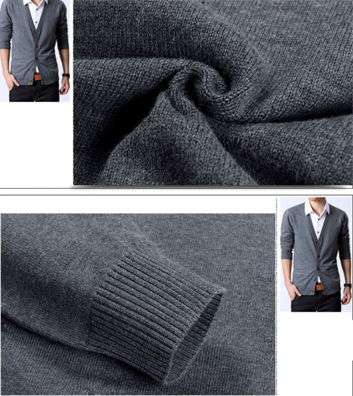 Button Up Cardigan for Men: light gray, white button-front cardigan sweater, minimal casual style
