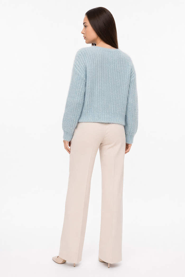 Buttoned Bliss Blue Women's Cardigan Default