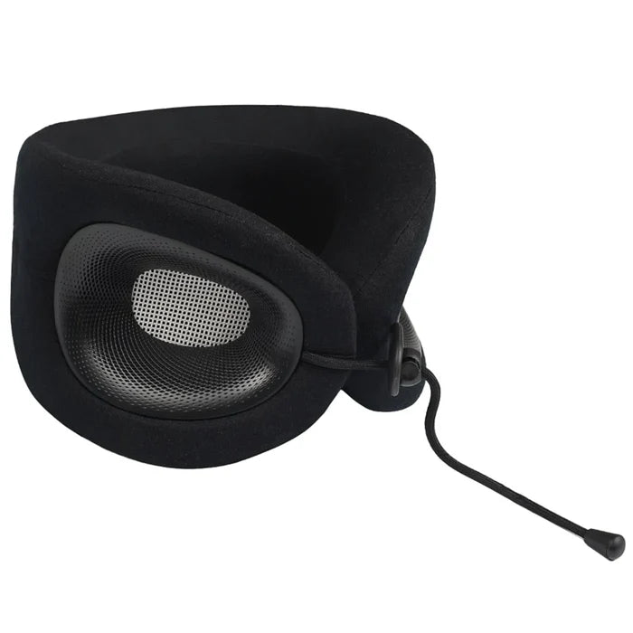 Black mesh speaker with cord and foam cover complementing cabeau evolution x memory foam neck pillow preferred fit