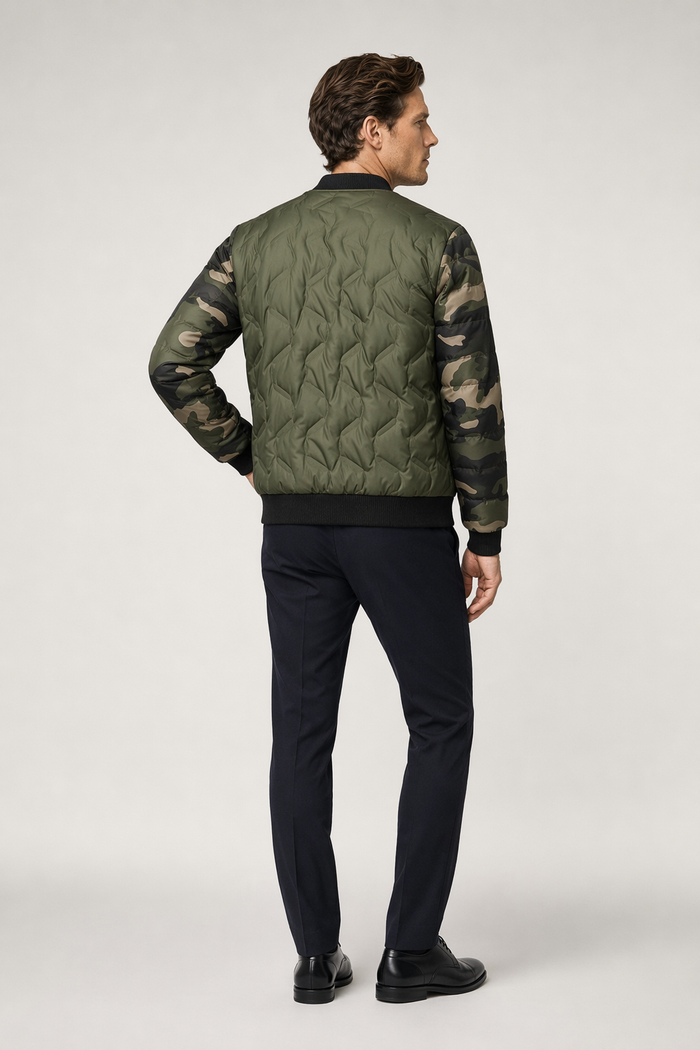 Camouflage Bomber Jacket for Men Green