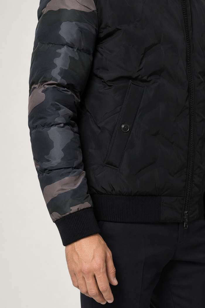 Camouflage Bomber Jacket for Men Black