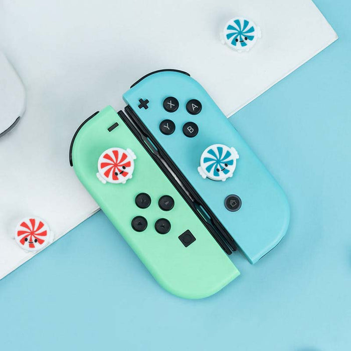 Candy-themed Switch OLED Joystick Caps: white, black game controller covers or decorative controller accessories, cute cartoo